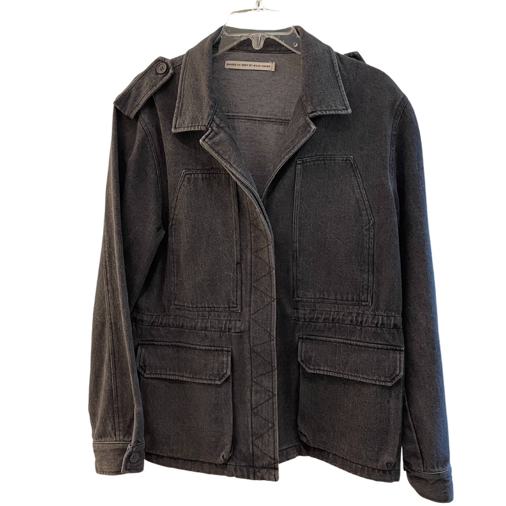 Heavy weight black denim jacket.